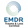 Certification badge; EMDR Trauma and Loss Certified